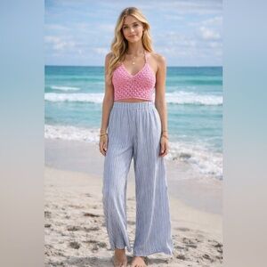 ☀️🏝️DKNY | BOHO | Striped Pants | DKNY LOGO ON PANT